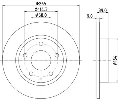 Тормозной диск MINTEX MDC2605 для MAZDA CX-3
