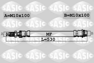 SASIC 6600044 Тормозной шланг  для PEUGEOT 208 (Пежо 208)