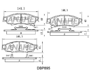 Комплект тормозных колодок, дисковый тормоз DANAHER DBP895 для OLDSMOBILE CUTLASS