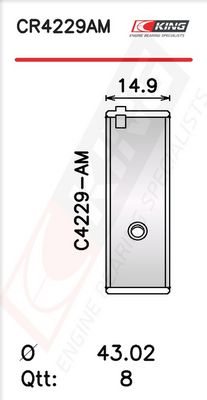 Черупка на биелен лагер KING CR4229AM1.5