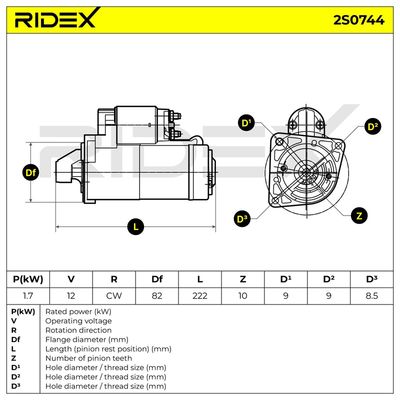 стартер RIDEX 2S0744