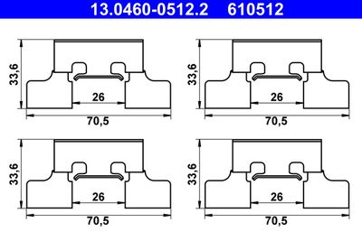 Комплектующие, колодки дискового тормоза ATE 13.0460-0512.2 для JAGUAR XJ