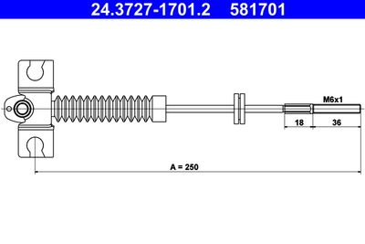 Тросик, cтояночный тормоз ATE 24.3727-1701.2 для NISSAN MICRA