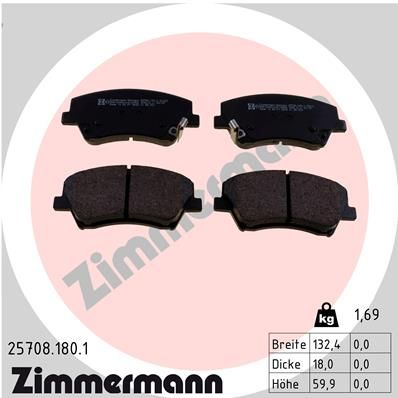 Brake Pad Set, disc brake 25708.180.1