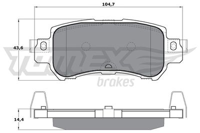 Комплект тормозных колодок, дисковый тормоз TOMEX Brakes TX 17-26 для MAZDA CX-3