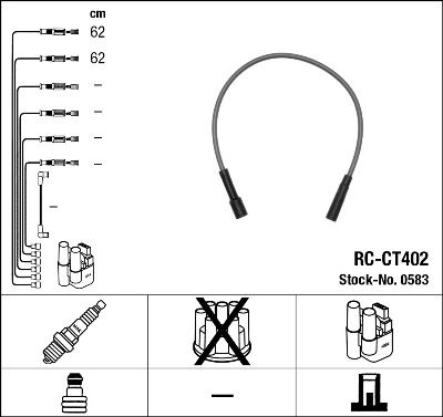 Комплект проводов зажигания NGK 0583 для CITROËN DYANE