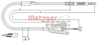 Тросик, cтояночный тормоз METZGER 17.0125 для NISSAN ALMERA