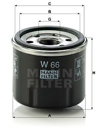 MANN-FILTER W 66 Масляный фильтр  для DACIA  (Дача Сандеро)