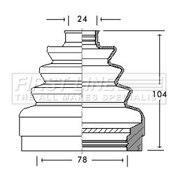 Bellow, drive shaft FIRST LINE FCB2740