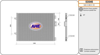 AHE 53546 Радиатор кондиционера для RENAULT CLIO II (BB_, CB_) 1.5 dCi (B/CB07)