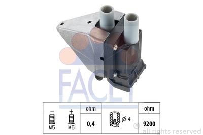 FACET 9.6217 Катушка зажигания  для MERCEDES-BENZ C-CLASS (Мерседес К-класс)