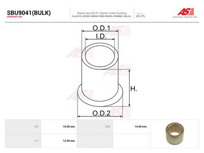 Puzdro, hriadeľ štartéra AS-PL SBU9041(BULK)