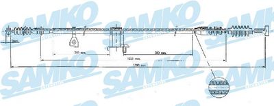 SAMKO C1554B Трос ручного тормоза  для MAZDA 323 C IV (BG) 1.3 16V