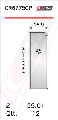 Черупка на биелен лагер KING CR6775CP0.75
