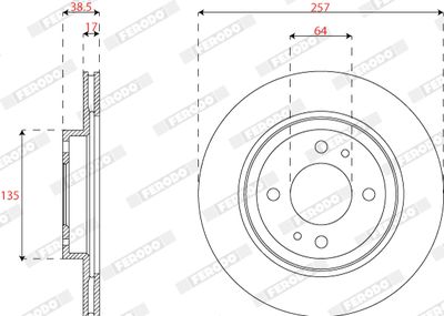 Bromsskiva FERODO DDF2815C