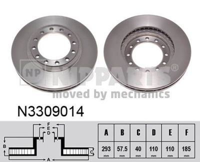 Тормозной диск NIPPARTS N3309014 для ISUZU ELF