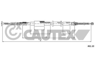 CAUTEX 760993 Трос ручного тормоза  для ALFA ROMEO 145 (Альфа-ромео 145)