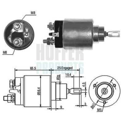 Elektromagnetický spínač, startér HOFFER 46074