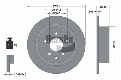 BENDIX Braking BDS1195 Тормозные диски  для NISSAN JUKE (F15) 1.6 LPG