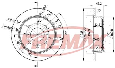 FREMAX BD-0817 Тормозные диски  для ROVER 25 (Ровер 25)