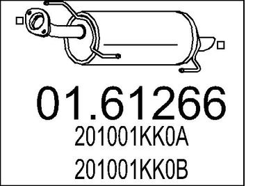 MTS 01.61266 Глушитель выхлопных газов  для NISSAN JUKE (Ниссан Жуkе)