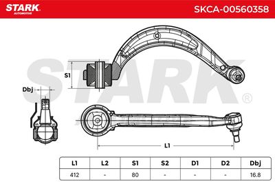 носач, окачване на колелата STARK SKCA-00560358