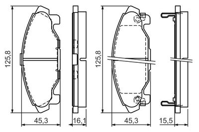 Комплект тормозных колодок, дисковый тормоз BOSCH 0 986 424 590 для DAIHATSU GRAN