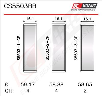 лагер (втулка) на разпределителния вал KING CS5503BB