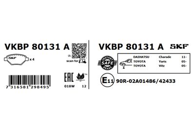 Brake Pad Set, disc brake VKBP 80131 A