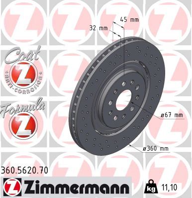 Brzdový kotouč ZIMMERMANN 360.5620.70