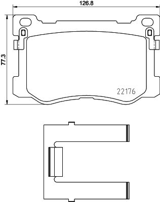 Комплект тормозных колодок, дисковый тормоз HELLA 8DB 355 030-501 для HYUNDAI EQUUS