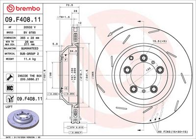 спирачен диск BREMBO 09.F408.11