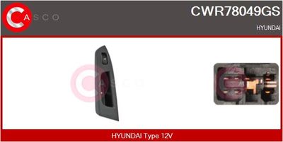 CASCO CWR78049GS Кнопка стеклоподьемника  для HYUNDAI GETZ (Хендай Гетз)