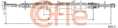 Тросик, cтояночный тормоз COFLE 92.1651.3 для FIAT MERENGO