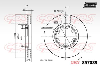 MAXTECH 857089 Тормозные диски  для NISSAN NAVARA (D22) 3.3 4x4