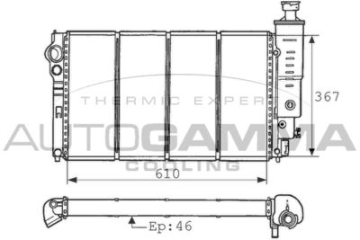 Радиатор, охлаждение двигателя AUTOGAMMA 100773 для PEUGEOT 405