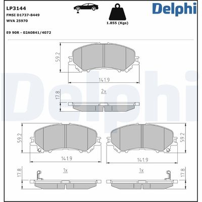 Brake Pad Set, disc brake LP3144