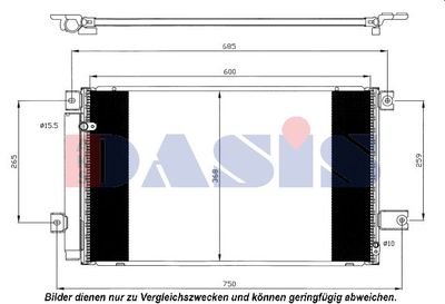 Конденсатор, кондиционер AKS DASIS 212058N для TOYOTA AVENSIS