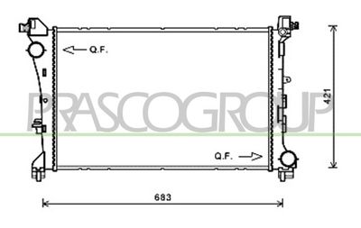 Радиатор, охлаждение двигателя PRASCO FT040R002 для FIAT 500L