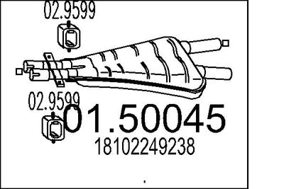 Средний глушитель выхлопных газов MTS 01.50045 для BMW 7