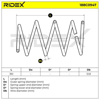 пружина за ходовата част RIDEX 188C0947