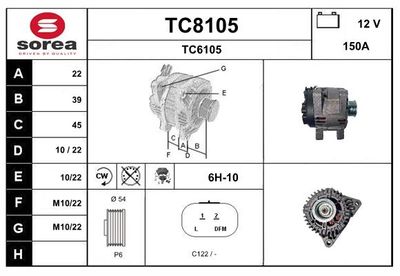 GENERATOR / ALTERNATOR SNRA TC8105