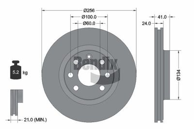 Тормозной диск BENDIX Braking BDS1425 для DAEWOO LEMANS