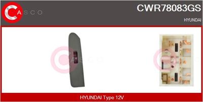 Выключатель, стеклолодъемник CASCO CWR78083GS для HYUNDAI TERRACAN