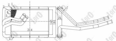 Теплообменник, отопление салона ABAKUS 019-015-0005-B для HYUNDAI TUCSON
