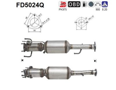 Filtr sadzy / filtr cząstek stałych, układ wydechowy AS FD5024Q