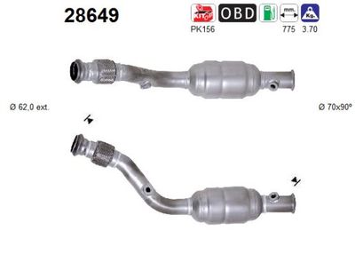 AS 28649 Катализатор  для PEUGEOT 307 Break (3E) 2.0