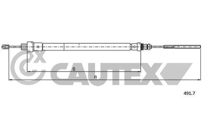 Комплект тросов, стояночная тормозная система CAUTEX 038497 для CITROËN JUMPY