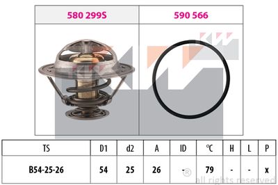KW 580 525 Термостат для RENAULT MASTER I Автобус (T__) 28-35 2.4 D
