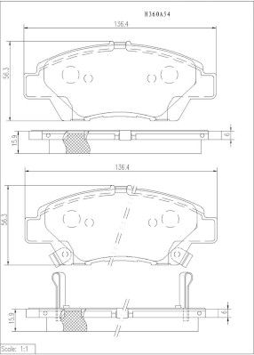Комплект тормозных колодок, дисковый тормоз NPS H360A54 для HONDA INSIGHT